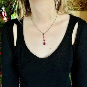 NWOT Y2K Barbiecore H&M Gold and Pink Rhinestone Necklace